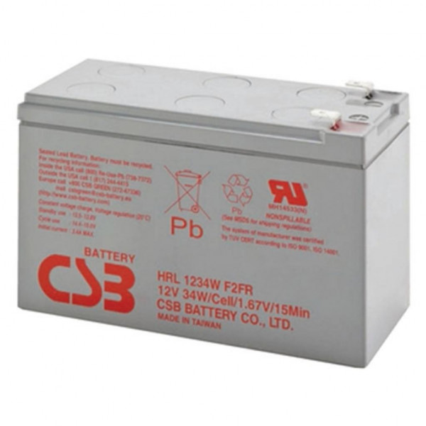 Фото - Аккумулятор для ИБП CSB 12V 9Ач (HRL1234WF2FR)