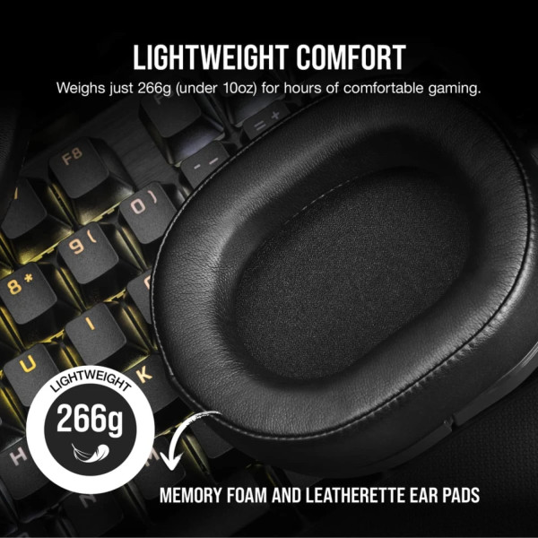 Фото - Уцінка - Гарнітура бездротова ігрова Corsair HS55 Wireless Gaming Dolby 7.1 Carbon (CA-9011280-EU)