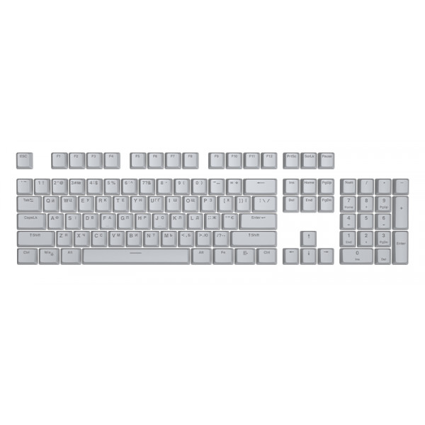 Фото - Дополнительные сменные клавиши для клавиатуры Hator First Ukrainian PBT keycaps UKR/ENG/rU Gray (HTS-137)