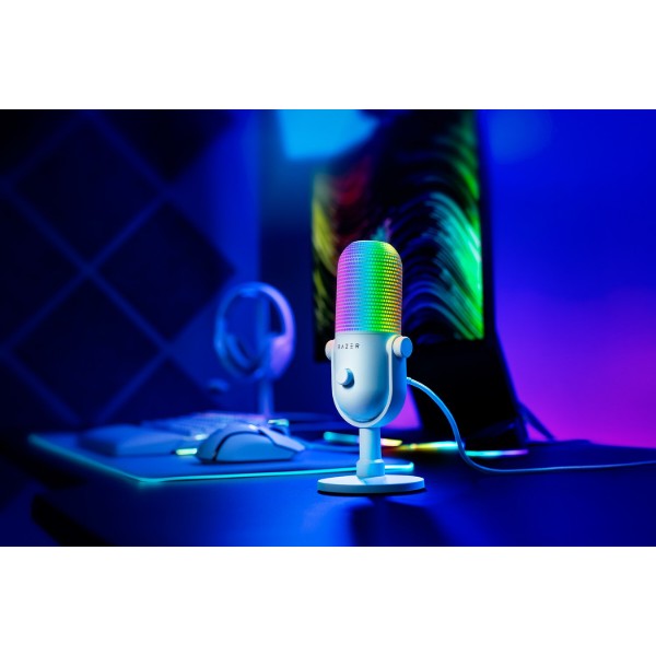 Фото - Мікрофон до комп'ютера дротовий Razer Seiren V3 Chroma White (RZ19-05060200-R3M1)