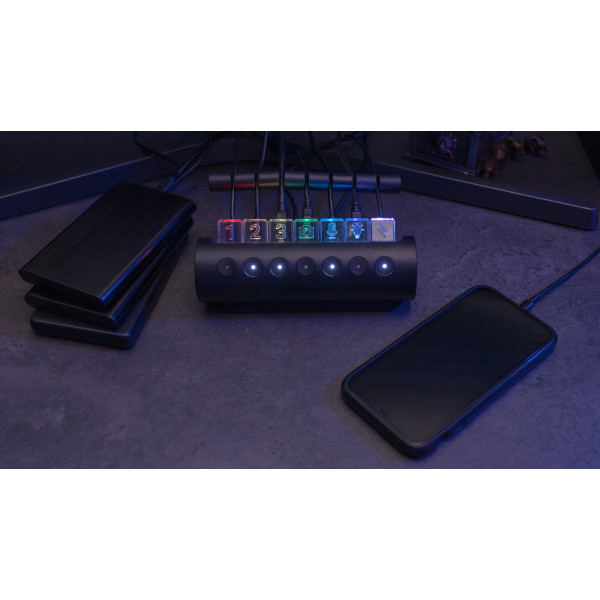Фото - Хаб USB Streamplify HUB CTRL 7-RGB-EU-F Black (SPUH-HC71217.11)