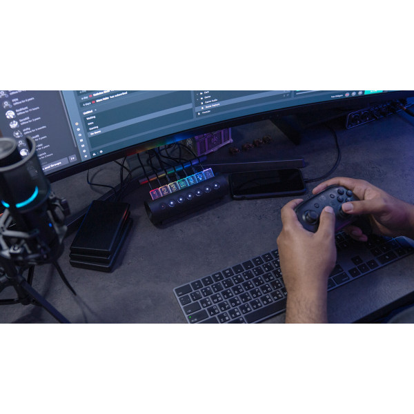 Фото - Хаб USB Streamplify HUB CTRL 7-RGB-EU-F Black (SPUH-HC71217.11)