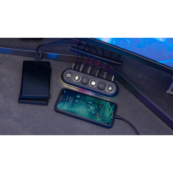 Фото - Хаб USB Streamplify HUB DECK 5-RGB-EU-F Black (SPUH-HD51217.11)