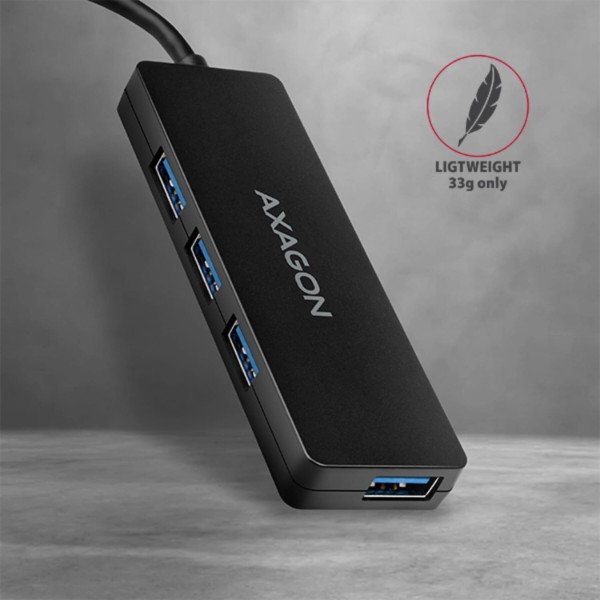 Фото - Хаб USB AXAGON SuperSpeed USB SLIM  14см Type-A, Black (HUE-G1A)