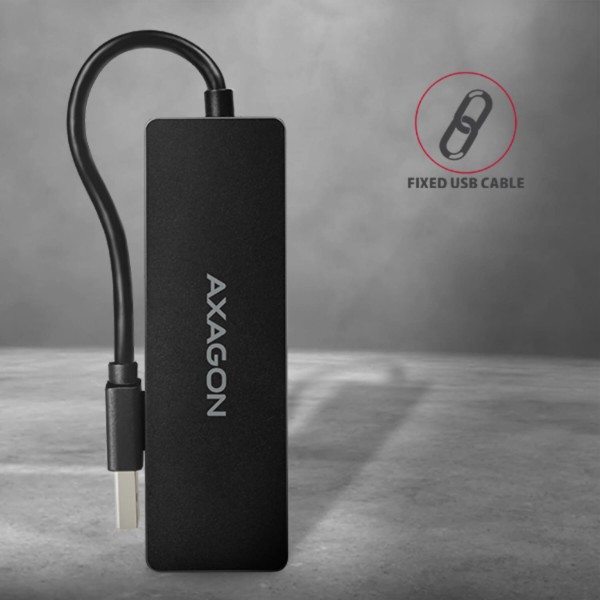 Фото - Хаб USB AXAGON SuperSpeed USB SLIM  14см Type-A, Black (HUE-G1A)