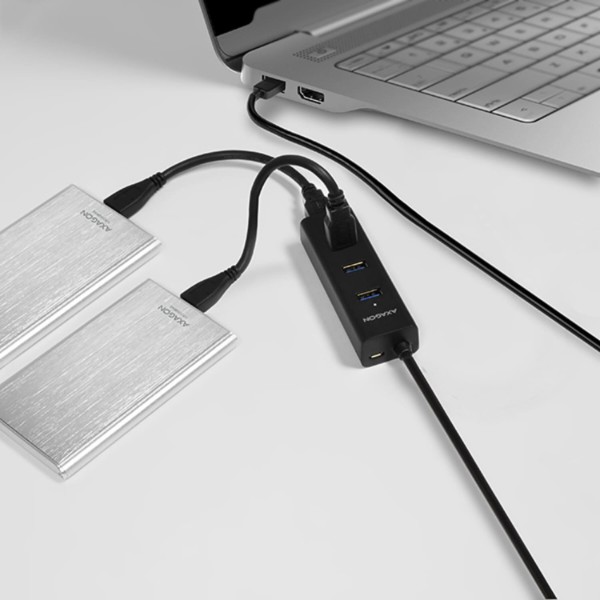Фото - Хаб USB AXAGON USB3.0 CHARGING 2m Cable, MicroUSB Charging, Black (HUE-S2BL)