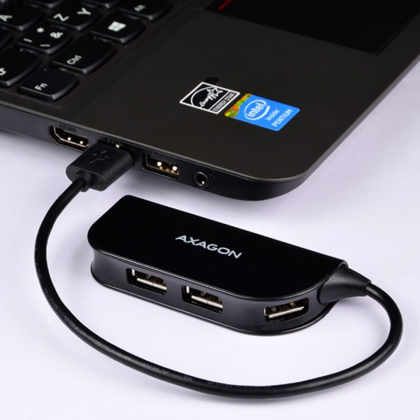 Фото - Хаб USB AXAGON USB READY 20 см USB-A cable, Black (HUE-X4B)