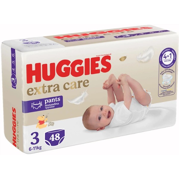 Фото - Одноразові підгузки-трусики Huggies Extra Care Pants Розмір 3 (6-11кг), 48 шт. (5029053549293)