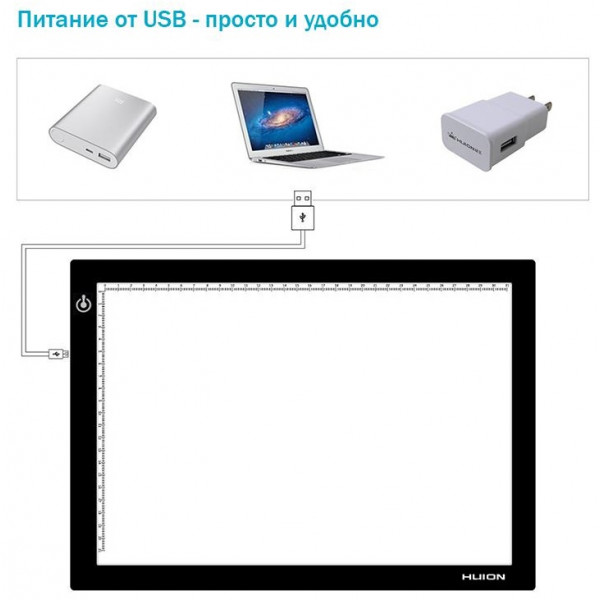 Фото - Уцінка - Графічний планшет Huion L4S + перчатка #