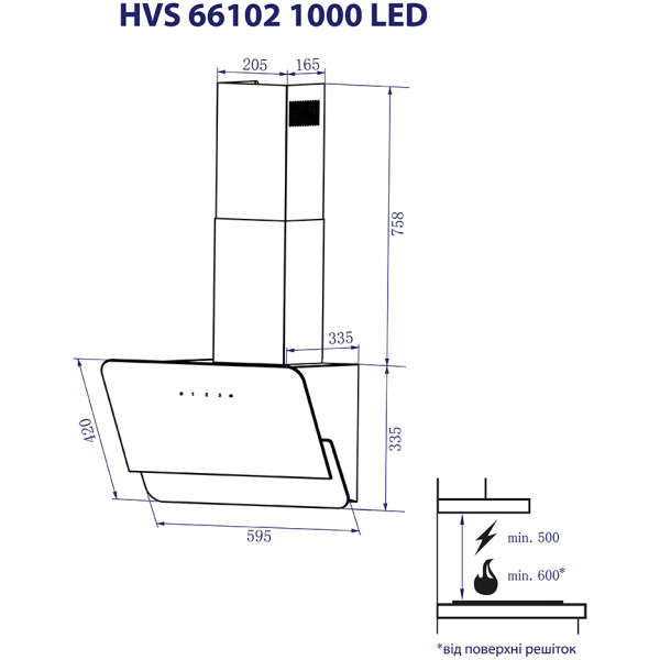 Фото - Вытяжка декоративная Minola HVS 66102 BL 1000 LED
