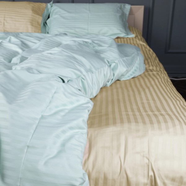 Фото - Комплект постільної білизни MirSon Royal Soft Stripe 30-0013 + 30-0002 Sensuous 200x220 (2200008075552)