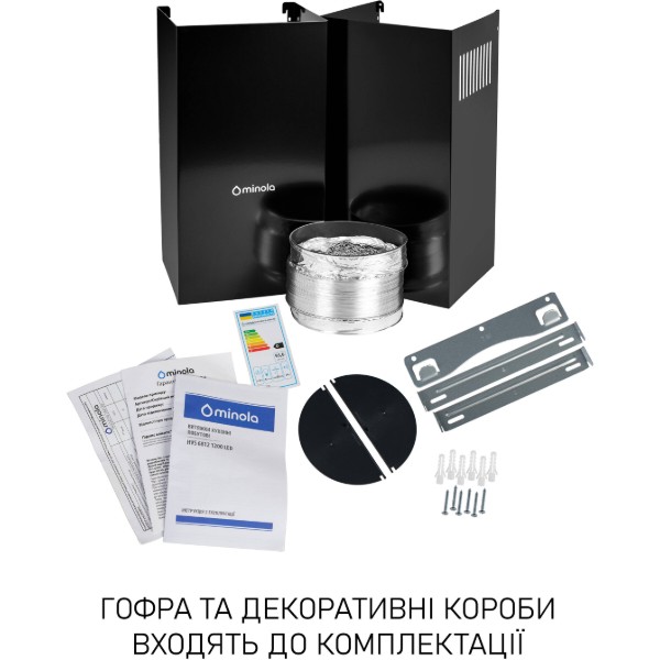 Фото - Витяжка декоративна Minola HVS 6812 BL 1200 LED