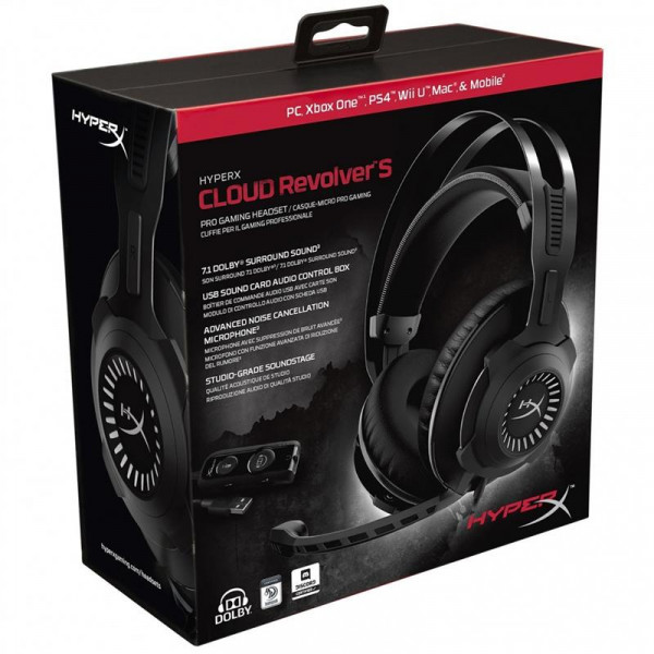 Фото - Гарнитура проводная игровая Kingston Cloud Revolver S Black (HX-HSCRS-GM/EM)