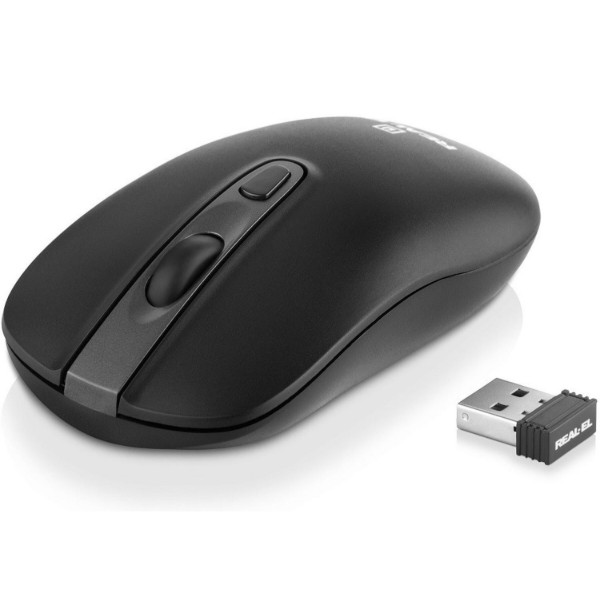 Фото - Мышь беспроводная REAL-EL RM-350W Black (EL123200043)