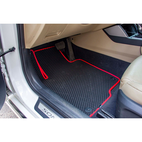 Фото - Коврики ворсовые в салон авто EVAtech Standard для Hyundai Sonata (LF) Hybrid 2014-2019 7 поколение Sedan USA черный кант HY43551AV2KH3VEB