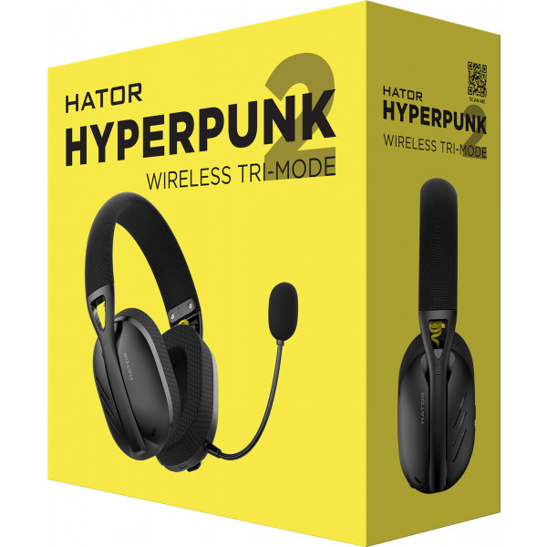 Фото - Гарнітура бездротова ігрова Hator Hyperpunk 2 Wireless Tri-mode Black (HTA-855)