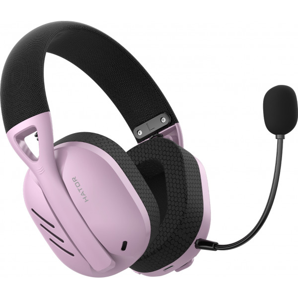Фото - Гарнітура бездротова ігрова Hator Hyperpunk 2 Wireless Tri-mode Black/Lilac (HTA-859)