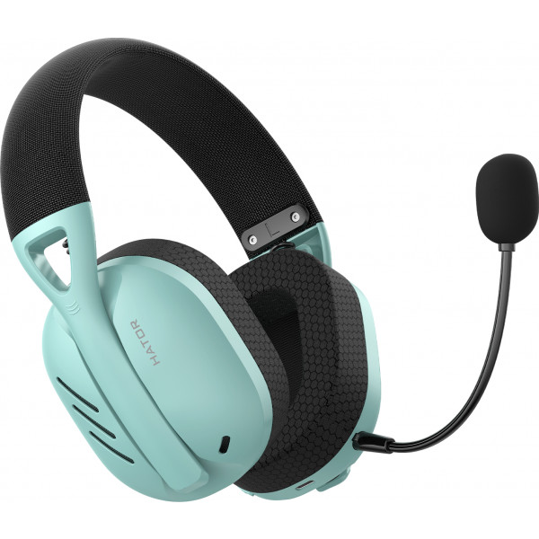 Фото - Гарнітура бездротова ігрова Hator Hyperpunk 2 Wireless Tri-mode Black/Mint (HTA-858)