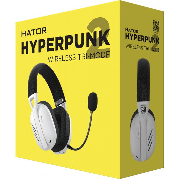Фото - Гарнітура бездротова ігрова Hator Hyperpunk 2 Wireless Tri-mode Black/White (HTA-856)