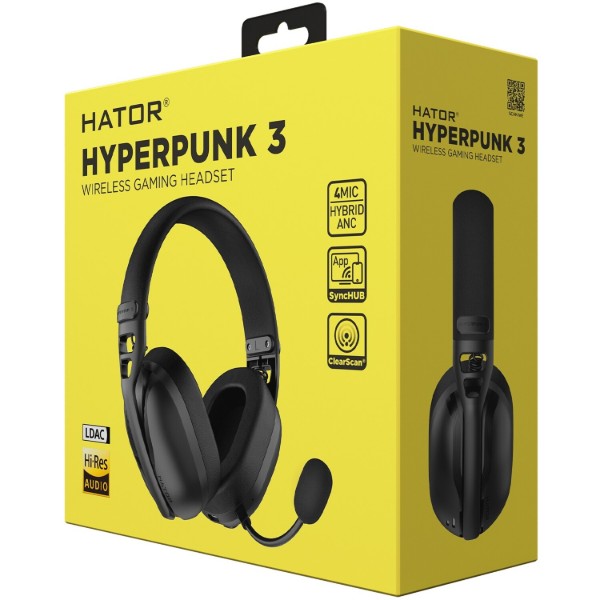 Фото - Уценка - Гарнитура беспроводная игровая Hator Hyperpunk 3 Wireless Black (ESH15)