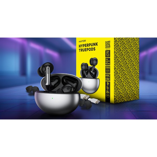 Фото - Уцінка - Навушники вкладиші бездротові TWS Hator Hyреrpunk Truepods Black (HTA-430)