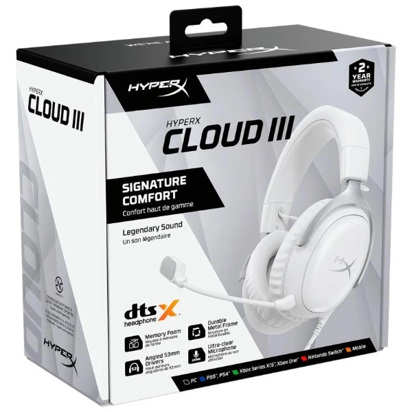 Фото - Гарнітура дротова ігрова HyperX Cloud III, mini-jack/USB-A/USB-C (BS7C1AA)