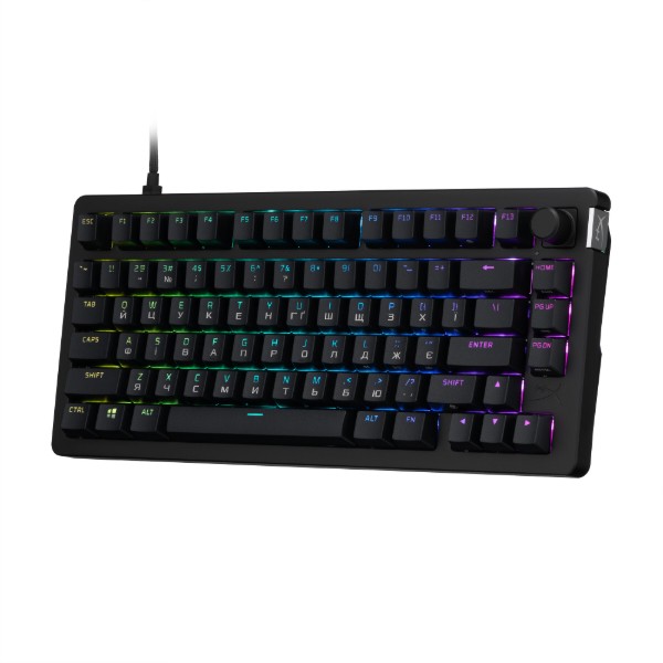 Фото - Клавіатура дротова ігрова HyperX Alloy Rise 75 PBT HX Red USB Black (7G7A4AA)