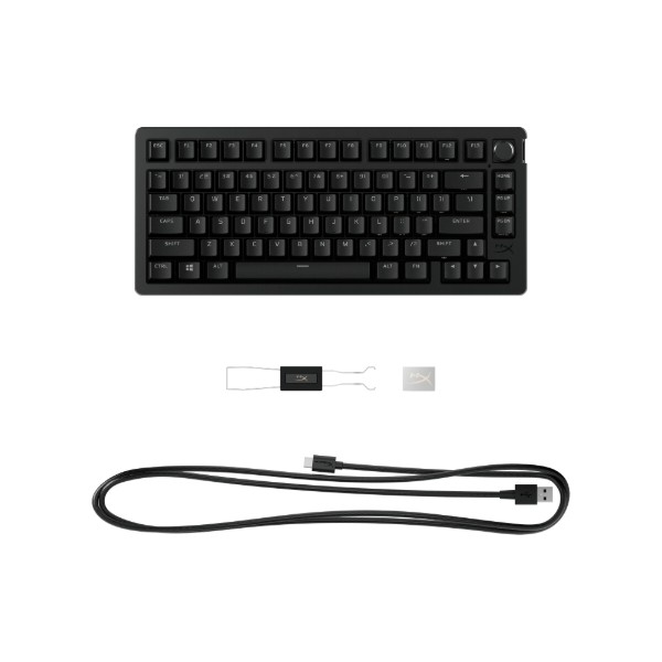 Фото - Клавіатура дротова ігрова HyperX Alloy Rise 75 PBT HX Red USB Black (7G7A4AA)