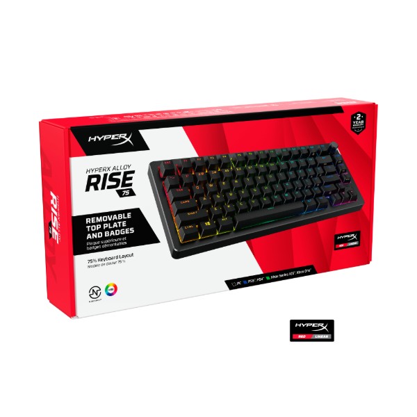 Фото - Клавіатура дротова ігрова HyperX Alloy Rise 75 PBT HX Red USB Black (7G7A4AA)