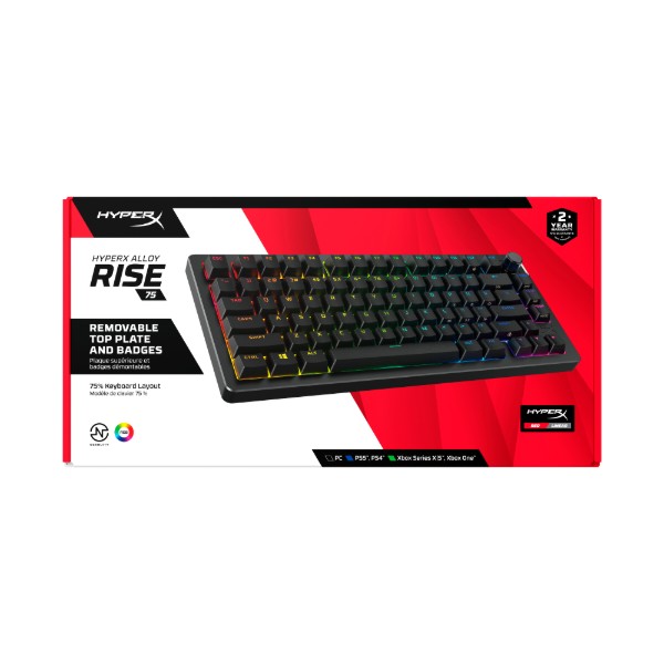 Фото - Клавіатура дротова ігрова HyperX Alloy Rise 75 PBT HX Red USB Black (7G7A4AA)