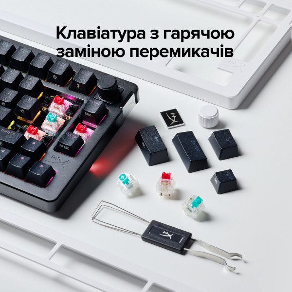 Фото - Клавиатура беспроводная игровая HyperX Alloy Rise 75 PBT HX Red Wireless (91Y91AA)