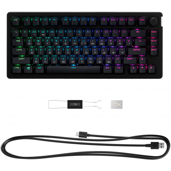 Фото - Клавиатура беспроводная игровая HyperX Alloy Rise 75 PBT HX Red Wireless (91Y91AA)