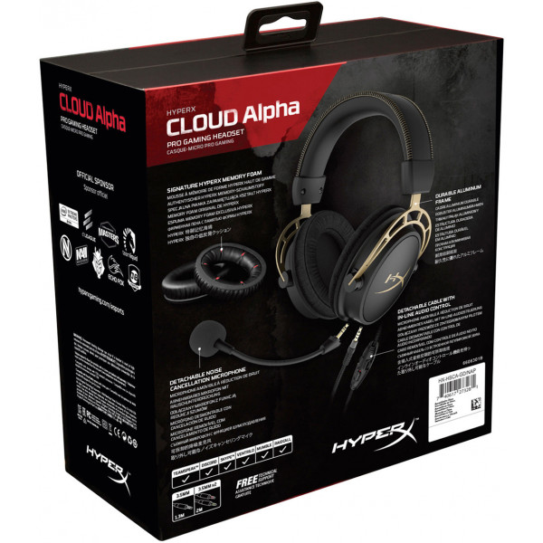 Фото - Гарнітура дротова ігрова HyperX Cloud Alpha Gold (HX-HSCA-GD/NAP)
