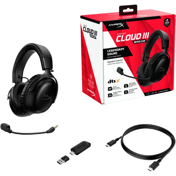Фото - Гарнитура беспроводная игровая HyperX Cloud III Wireless Black (77Z45AA)