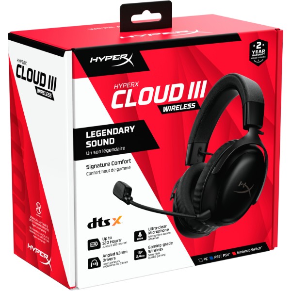 Фото - Гарнитура беспроводная игровая HyperX Cloud III Wireless Black (77Z45AA)