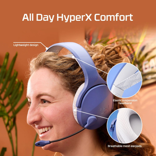 Фото - Гарнітура бездротова ігрова HyperX Cloud Jet Wireless Light Blue (AM7A0AA)