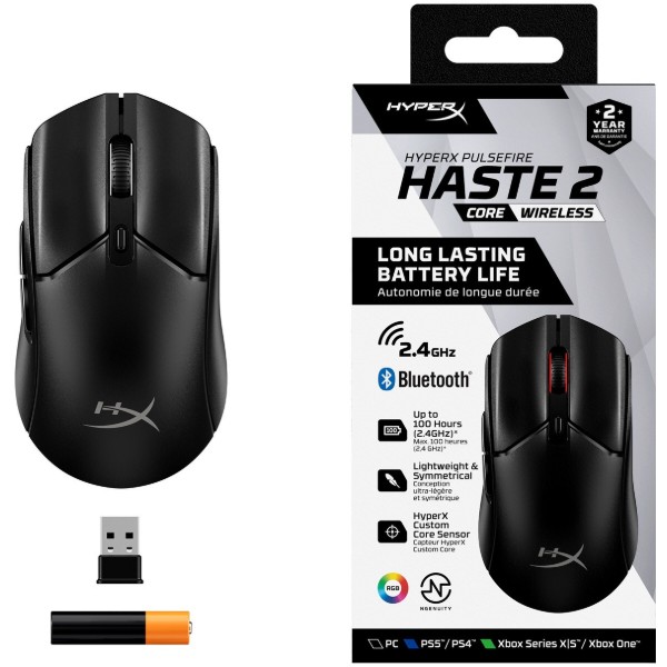 Фото - Мышь беспроводная игровая HyperX Pulsefire Haste 2  Core Wireless Black (8R2E6AA)