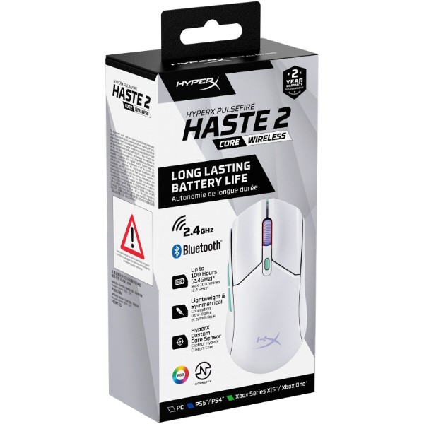 Фото - Мышь беспроводная игровая HyperX Pulsefire Haste 2 Core Wireless White (8R2E7AA)
