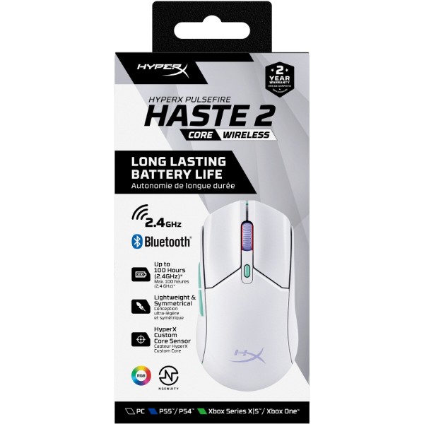 Фото - Мышь беспроводная игровая HyperX Pulsefire Haste 2 Core Wireless White (8R2E7AA)