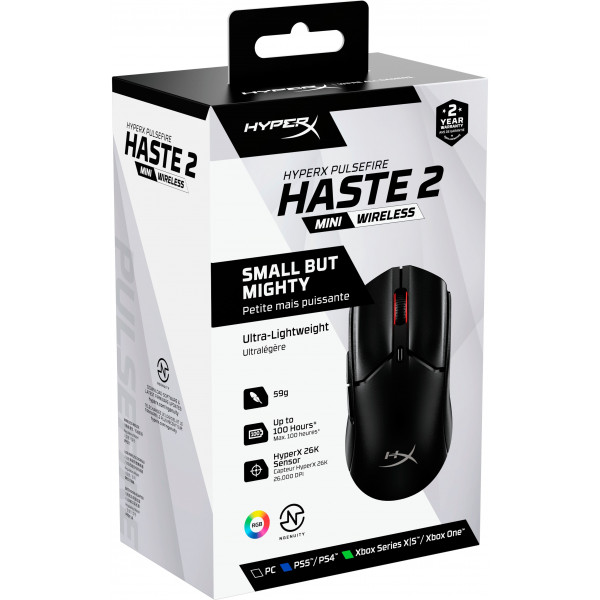 Фото - Мышь беспроводная игровая HyperX Pulsefire Haste 2 Mini Wireless Black (7D388AA)