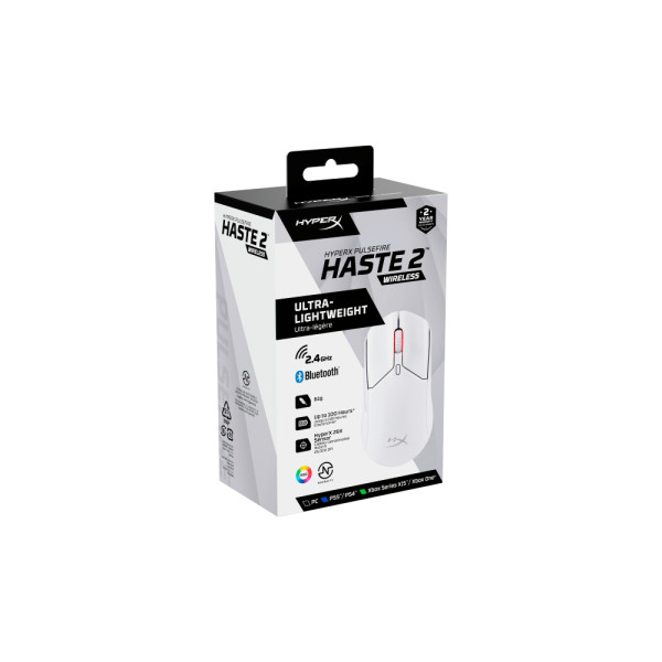 Фото - Миша бездротова ігрова HyperX Pulsefire Haste 2 Wireless White (6N0A9AA)