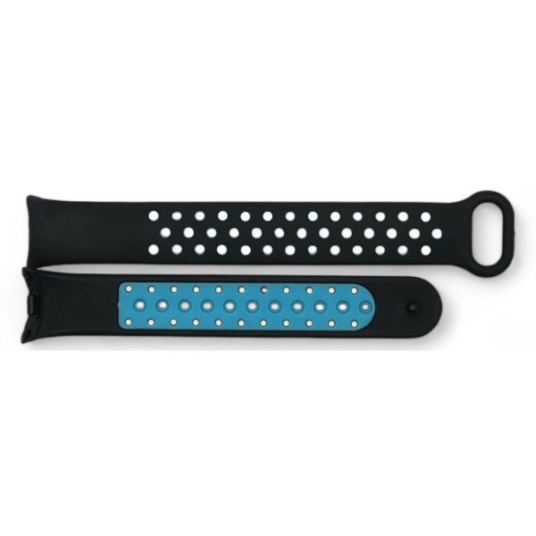 Фото - Ремінець для фітнес-браслета BeCover Vents Style for Xiaomi Mi Smart Band 9 Black-Blue (711982)