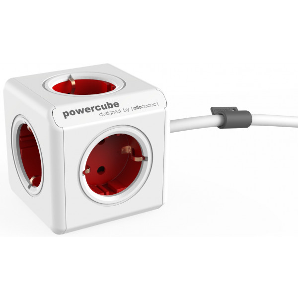 Фото - Подовжувач 220В Allocacoc Powercube Extended 1.5m 5р Red (1300RD/DEEXPC)