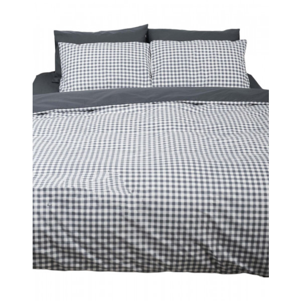 Фото - Комплект постільної білизни Moon&Star King Size 220x240 Gray Square Ranforce Elite (MS-820000002)