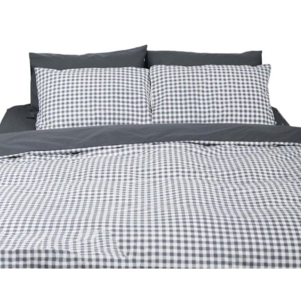 Фото - Комплект постільної білизни Moon&Star 160х220 Gray Square Ranforce Elite (MS-820000020)