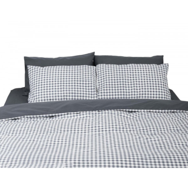 Фото - Комплект постільної білизни Moon&Star 160х220х2 нав. 2х50х70 Gray Square Ranforce Elite (MS-820000031)