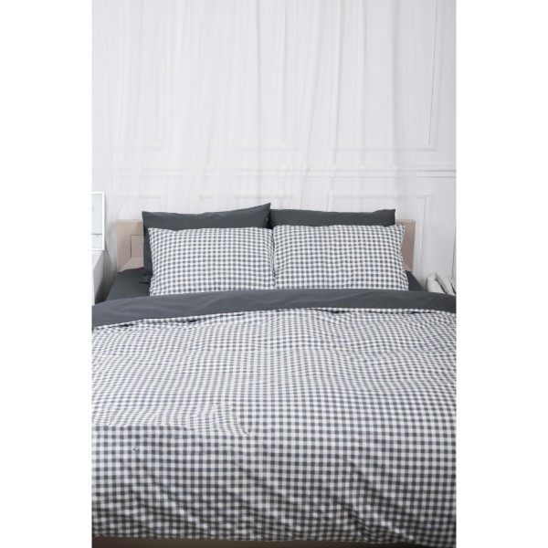 Фото - Комплект постільної білизни Moon&Star 143х210 Gray Square Ranforce Elite (MS-820000016)