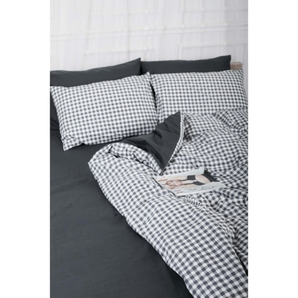 Фото - Комплект постільної білизни Moon&Star 160х220 Gray Square Ranforce Elite (MS-820000020)