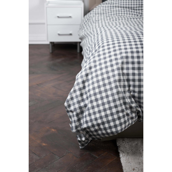 Фото - Комплект постільної білизни Moon&Star King Size 220x240 Gray Square Ranforce Elite (MS-820000002)