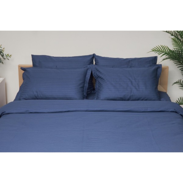 Фото - Комплект постельного белья Moon&Star King Size 220x240 Delfi Blue Satin Stripe (MS-820000490)